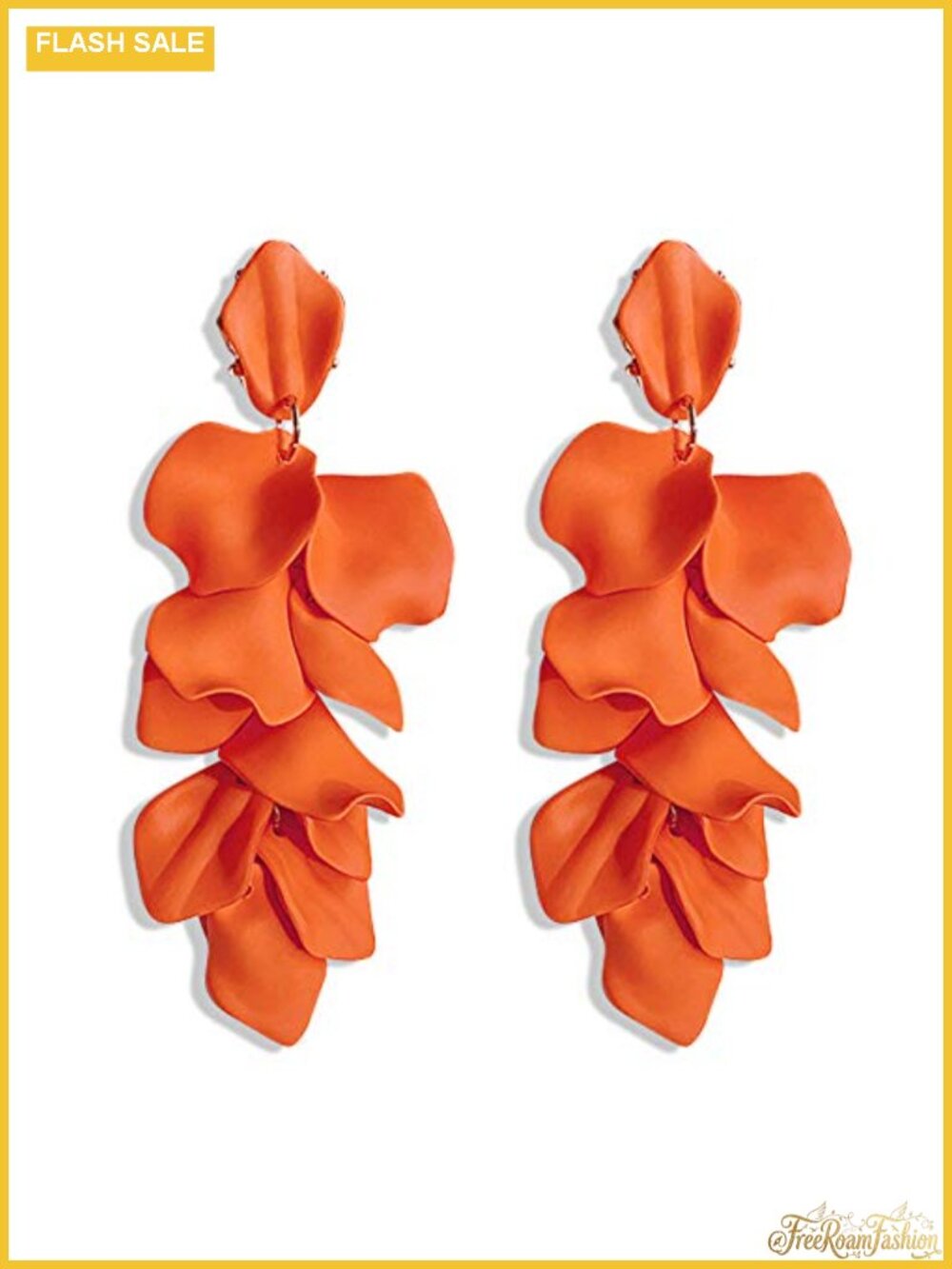 Acrylic Rose Petal Dangle Drop Earrings Exaggerated Flower Statement Tassel